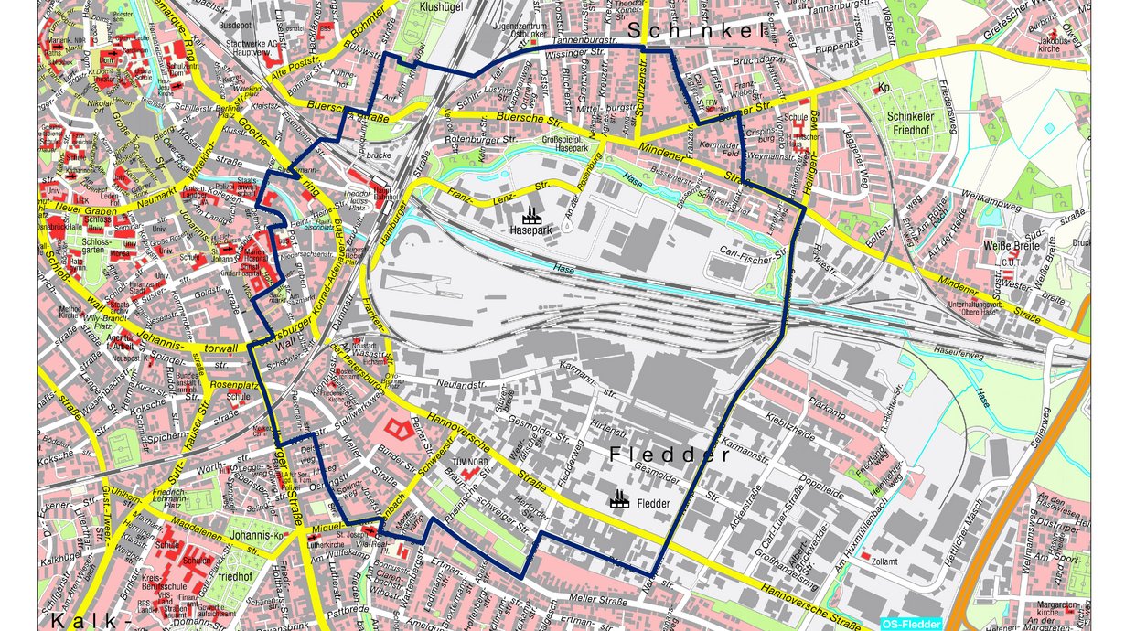 Karte: Evakuierungsgebiet zur Bombenräumung am 16. Februar 2025